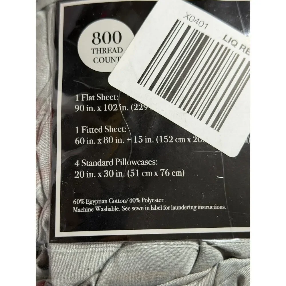 NEW! Hudson Hotel 800tc Egyptian Cotton Blend 6 Piece Sheet Set Queen Sage Gray